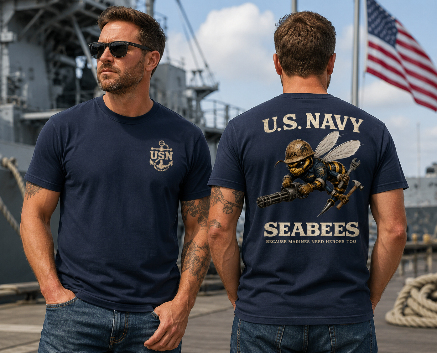 US Navy Seabees Tee – Because Marines Need Heroes Too