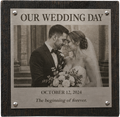 Custom Stainless Steel Photo Plaque on Reclaimed Wood